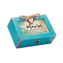 Memories Special Teal Distressed Locket Music Box Plays Edelweiss