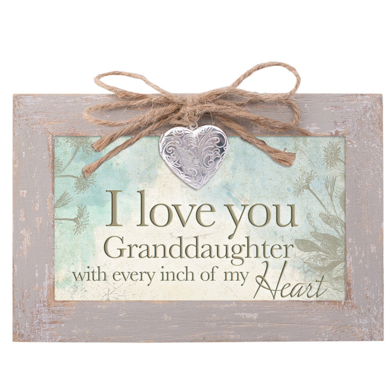 Cottage Garden Love You Granddaughter My Heart Taupe Wood Locket Jewelry Music Box Plays Tune You are My Sunshine