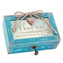Granddaughter Teal Locket Music Box Plays Tune You are My Sunshine