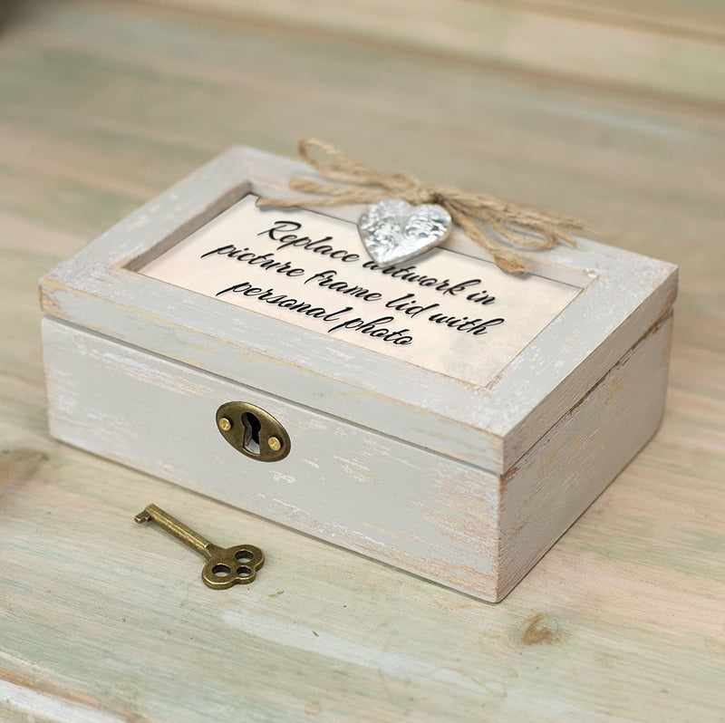 Cottage Garden Grandma You Mean The World Ivory Distressed Jewelry Music Box Plays Wind Beneath My Wings