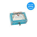 Grandma Safe Haven Blanket Smile Teal Distressed Jewelry Music Box Plays Wind Beneath My Wings