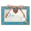 Sister Teal Distressed Jewelry Music Box Plays Wonderful World