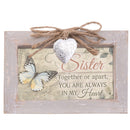 Cottage Garden Sister Always Heart Natural Taupe Wood Locket Petite Music Box Plays Wonderful World