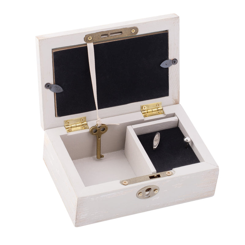 Cottage Garden Sister Always Heart Natural Taupe Wood Locket Petite Music Box Plays Wonderful World