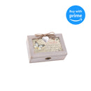 Cottage Garden Sister Always Heart Natural Taupe Wood Locket Petite Music Box Plays Wonderful World