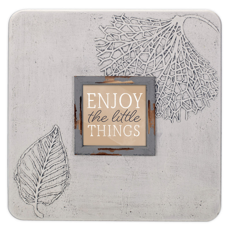 Enjoy The Little Things 16 x 16 Dandelion Impression Plaque
