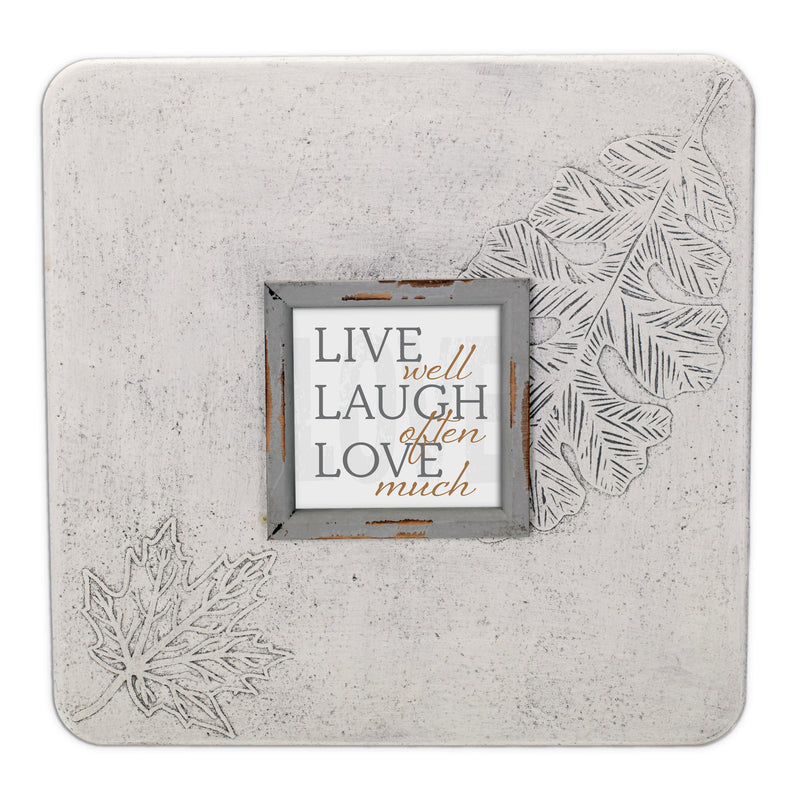 Live Well, Laugh Often, Love More 16 x 16 Leaf Impression Plaque