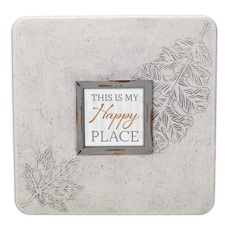 This Is My Happy Place 16 x 16 Leaf Impression Plaque