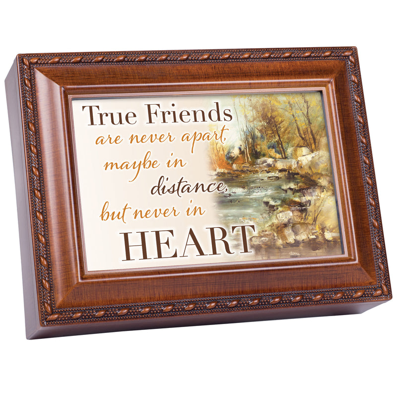 True Friends Are Never Apart Wood Grain 9 X 7 Mdf Wood Musical Box Plays Tune That'S What Friends Are For