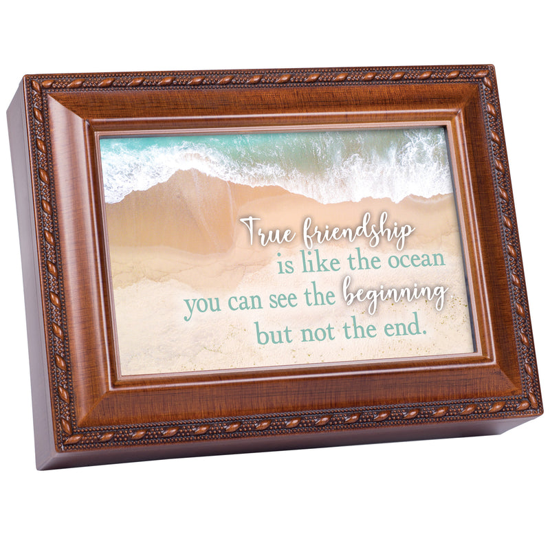 True Friendship Is Like The Ocean Wood Grain 9 X 7 Mdf Wood Musical Box Plays Tune That'S What Friends Are For