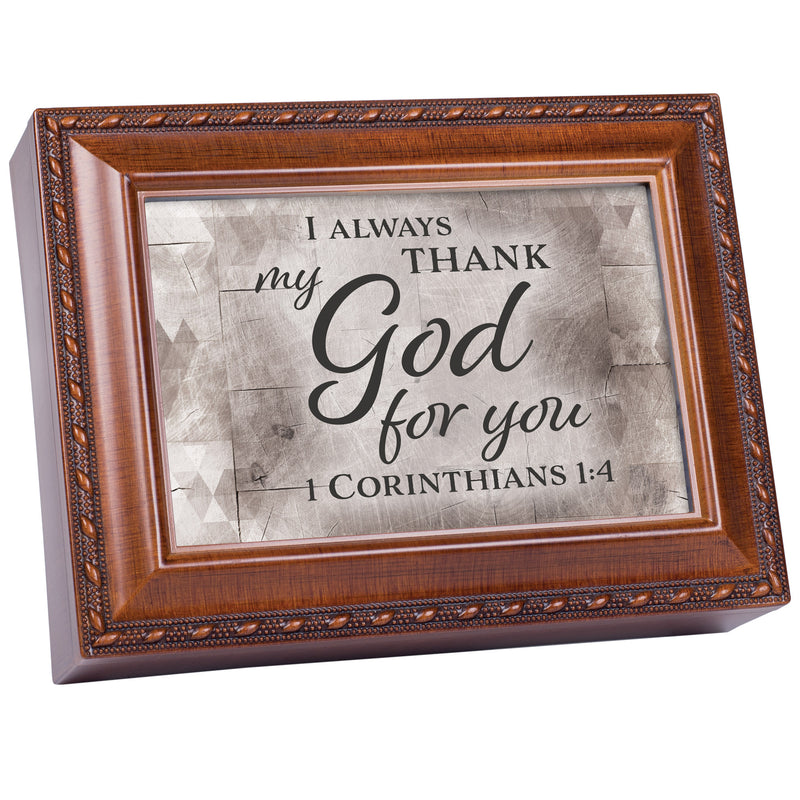 I Always Thank The Lord For You Wood Grain 9 X 7 Mdf Wood Musical Box Plays Tune Friend In Jesus