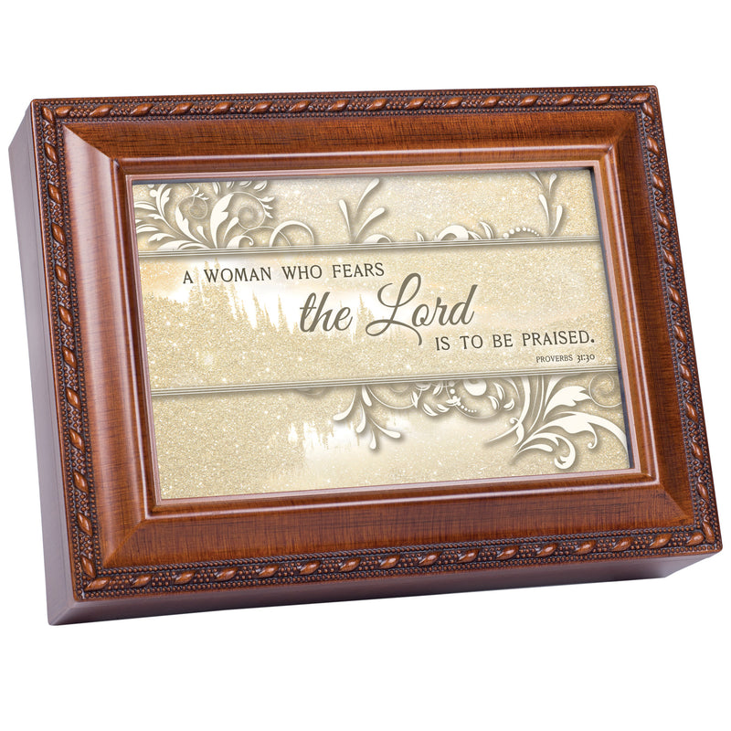 A Woman Who Fears Wood Grain 9 X 7 Mdf Wood Musical Box Plays Tune Great Is Thy Faithfulness