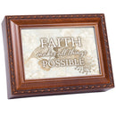 Faith Makes All Things Possible Wood Grain 9 X 7 Mdf Wood Musical Box Plays Tune Great Is Thy Faithfulness