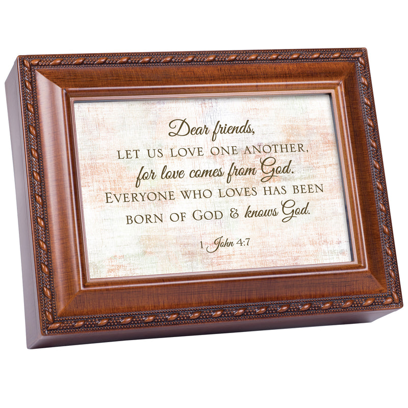 Let Us Love One Another Wood Grain 9 X 7 Mdf Wood Musical Box Plays Tune Great Is Thy Faithfulness