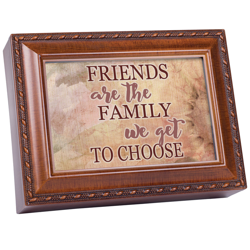 Friends Are The Family We Get To Choose Wood Grain 9 X 7 Mdf Wood Musical Box Plays Tune In The Garden