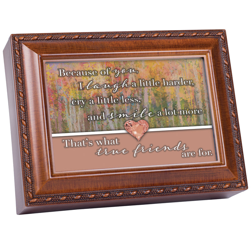 Because Of You I Laugh Harder Wood Grain 9 X 7 Mdf Wood Musical Box Plays Tune In The Garden