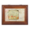 Cottage Garden Granddaughter You are a Treasure Woodgrain Rope Trim Jewelry Music Box Plays Wonderful World