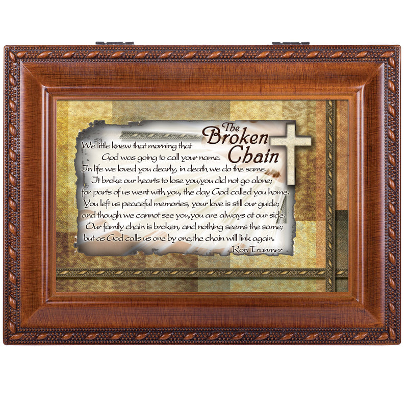 Cottage Garden The Broken Chain Inspirational Woodgrain Traditional Music Box Plays Amazing Grace
