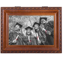 Cottage Garden Graduation Woodgrain Rope Trim Jewelry Music Box Plays Wonderful World