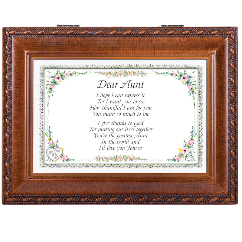 Cottage Garden Dear Aunt Woodgrain Music Box Plays Light Up My Life