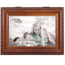 Personalize with Photo Woodgrain Rope Trim Jewelry Music Box Plays You Are My Sunshine