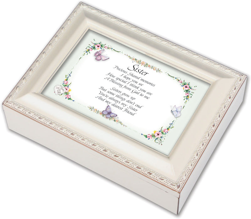 Cottage Garden Sister Ivory Music Box/Jewelry Box Plays You Light Up My Life