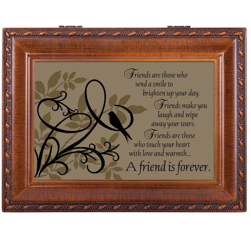 Cottage Garden A Friend is Forever Woodgrain Music Box/Jewelry Box Plays Thats What Friends are for