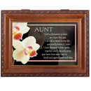 Cottage Garden Aunt Feel So Fortunate Loved Woodgrain Rope Trim Jewelry Music Box Plays Wind Beneath My Wings