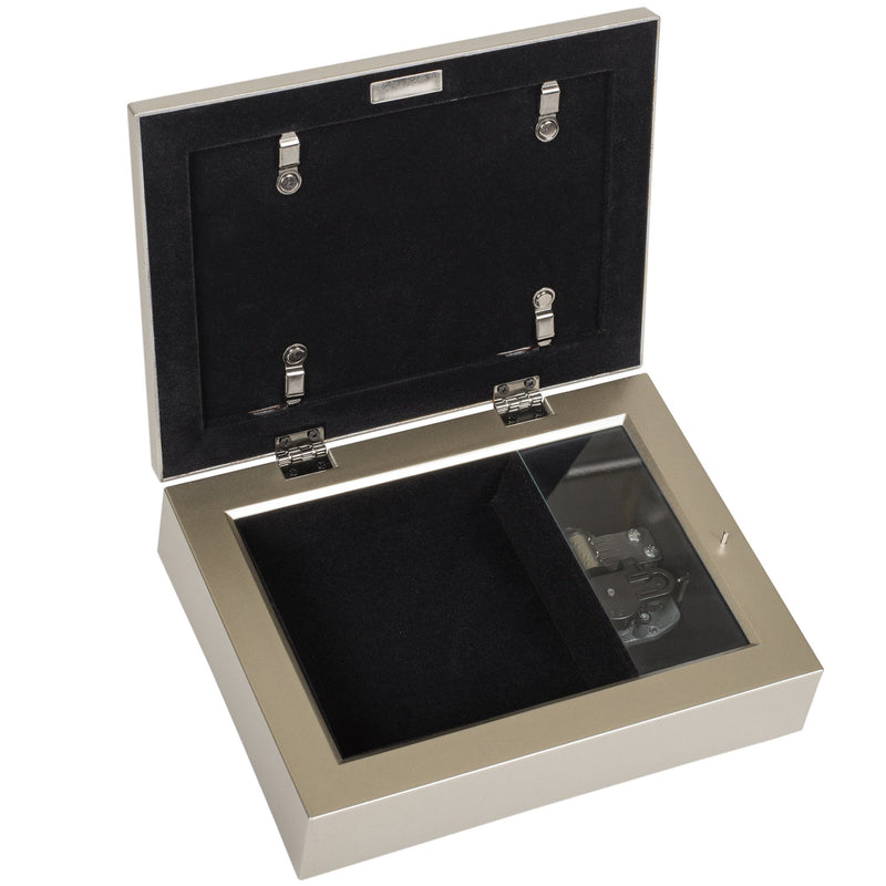 Sweet Sixteen Champagne Silver Traditional Music Box Plays You Light Up My Life