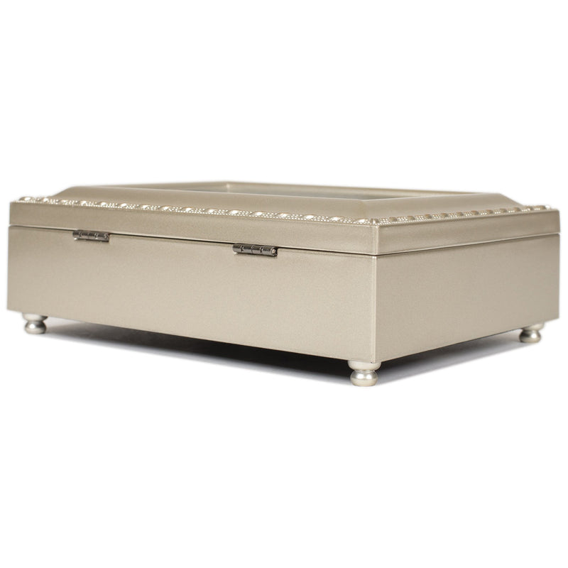 Sweet Sixteen Champagne Silver Traditional Music Box Plays You Light Up My Life