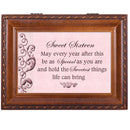 Cottage Garden Sweet Sixteen Every Year Special Woodgrain Rope Trim Jewelry Music Box Plays You are My Sunshine