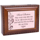 Cottage Garden Sweet Sixteen Every Year Special Woodgrain Rope Trim Jewelry Music Box Plays You are My Sunshine