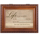 Cottage Garden Life is Woodgrain Music Box Plays Edelweiss