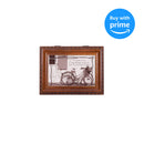 Cottage Garden Friendship Bicycle Woodgrain Rope Trim Music Box Plays That's What Friends are for
