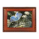 Cottage Garden God Gives Good Gifts Woodgrain Rope Trim Jewelry Music Box Plays Wind Beneath My Wings
