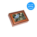 Cottage Garden God Gives Good Gifts Woodgrain Rope Trim Jewelry Music Box Plays Wind Beneath My Wings