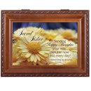 Cottage Garden Secret Sister Sending Happy Thoughts Woodgrain Rope Trim Jewelry Music Box Plays Thy Faithfulness