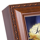 Cottage Garden Secret Sister Sending Happy Thoughts Woodgrain Rope Trim Jewelry Music Box Plays Thy Faithfulness