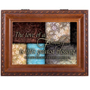 Cottage Garden Family Woodgrain Traditional Music Box Plays Edelweiss