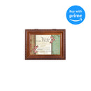 To My Wife Love Eternal Woodgrain Rope Trim Jewelry Music Box Plays Unchained Melody