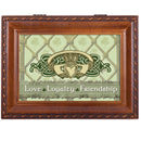 Love Loyalty Woodgrain Music Box / Jewelry Box Plays Irish Lullaby