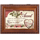 Cottage Garden Aunt Woodgrain Music Box/Jewelry Box Plays Amazing Grace