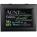 Cottage Garden Aunt Awesome Increadible Fabulous Matte Black Jewelry Music Box Plays Wonderful World