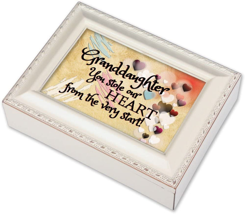 Cottage Garden Granddaughter Ivory Music Box/Jewelry Box Plays You Light Up My Life