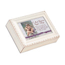 Cottage Garden Most Gracious Virgin Mary Ivory Rope Trim Jewelry Music Box Plays Ave Maria