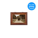 Cottage Garden Fathers Love and Memories Bereavement Woodgrain Rope Trim Music Box Plays Amazing Grace