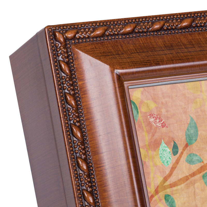 Cottage Garden Always Believe Woodgrain Rope Trim Jewelry Music Box Plays Wonderful World