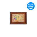 Cottage Garden Always Believe Woodgrain Rope Trim Jewelry Music Box Plays Wonderful World