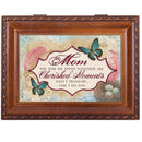 Cottage Garden Mom Cherished Memories Rich Woodgrain Finish Jewelry Music Box - Plays Edelweiss