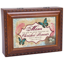 Cottage Garden Mom Cherished Memories Rich Woodgrain Finish Jewelry Music Box - Plays Edelweiss